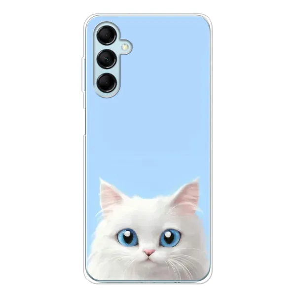 Чехол с рисунком «Белый кот» для Samsung Galaxy M16 Чехол с рисунком «Белый кот» для Samsung Galaxy M16