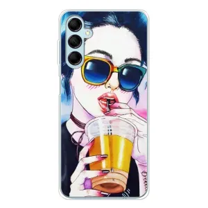 Чехол с картинкой Модные Девчонки Samsung Galaxy M16 (Девушка с коктейлем)