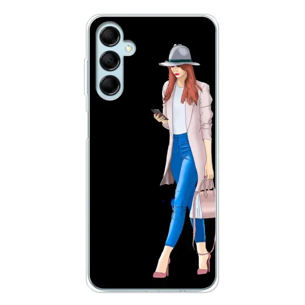 Чехол с рисунком «Девушка со смартфоном» для Samsung Galaxy M16 Чехол с рисунком «Девушка со смартфоном» для Samsung Galaxy M16