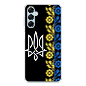 Силиконовый Чехол на Samsung Galaxy M16 (Герб и вышыванка)