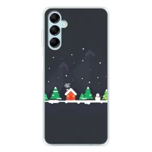 Силиконовый бампер на рождество для Samsung Galaxy M16 (Город зимний)