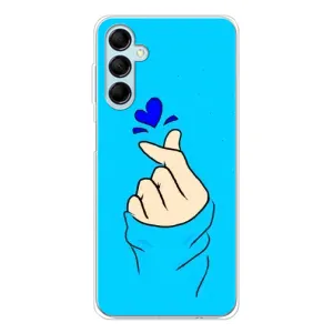 Чехлы (Знак сердечка) на Samsung Galaxy M16 (Сердце на синем)