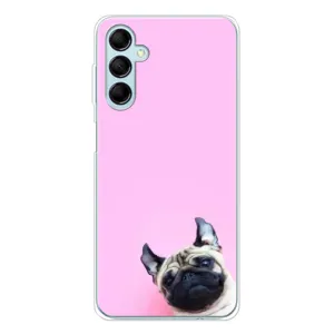 Бампер для Samsung Galaxy M16 с картинкой "Песики" (Собака на розовом)