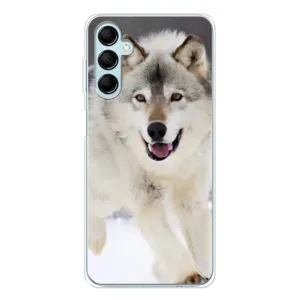 Чохол з Вовком на Samsung Galaxy M16 (Вовк біжить по снігу)