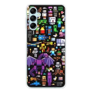 Чехол майнкрафт для Samsung Galaxy M16 (Все персонажи)