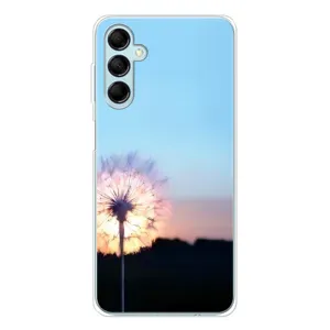 Силиконовый Чехол с одуванчиками на Samsung Galaxy M16 (Закат с одуванчиком)