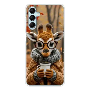 Друкований чохол 'Звірята з кавою' для Samsung Galaxy M16 (Жираф з кавою)