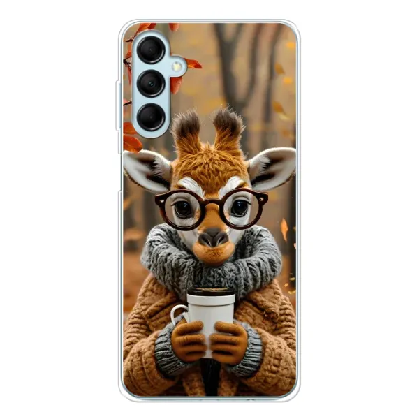 Чехол с рисунком «Жираф с кофе» для Samsung Galaxy M16 Чехол с рисунком «Жираф с кофе» для Samsung Galaxy M16