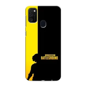 Чехол (TPU) с картинкой "Лого Пабг" на Самсунг Галакси М21 (Battlegrounds)