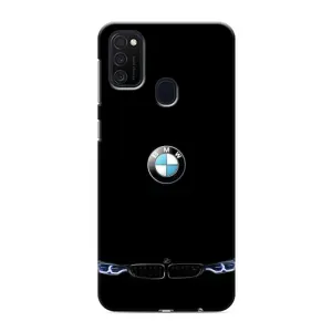 Силиконовый бампер с картинкой машины на Samsung Galaxy M21 (Черный BMW)