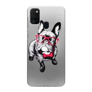 Чохол (ТПУ) Милі песики для Samsung Galaxy M21 (Бульдог в окулярах)