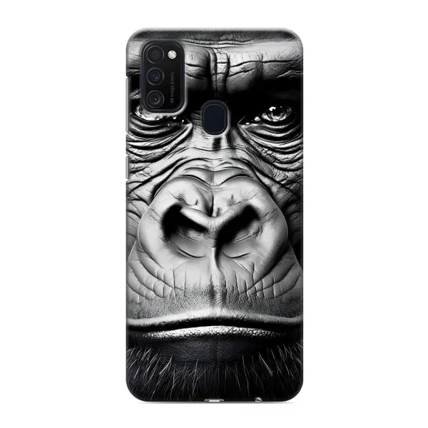 Чехол с рисунком «Черная обезьяна» для Samsung Galaxy M21