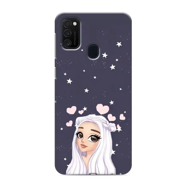 Чехол с рисунком «Девушка и сердечки» для Samsung Galaxy M21