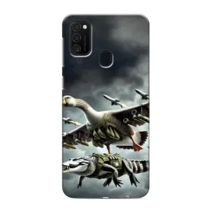 Чехол с мемами тралалело тралала для Samsung Galaxy M21 (Гусини и крокодило)