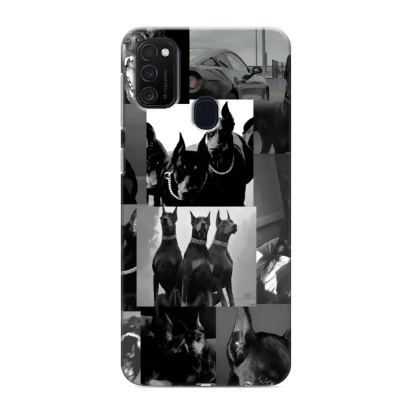 Чехол с рисунком «Коллаж Доберман» для Samsung Galaxy M21 Чехол с рисунком «Коллаж Доберман» для Samsung Galaxy M21