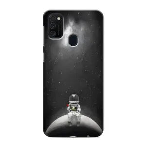 Силиконовый Чехол с принтом "Космонавты" на Samsung Galaxy M21 (Космонавт романтик)