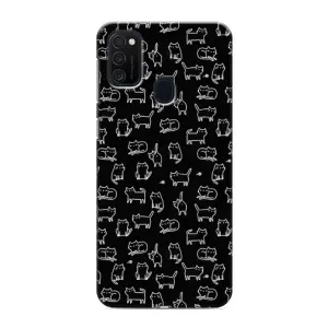 Чехол на тематику: Коты для Samsung Galaxy M21 (Котики на черном)
