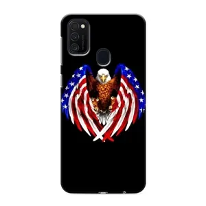 Чехол Флаг USA для Samsung Galaxy M21 (Крылья США)