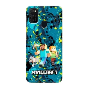 Чехлы для Samsung Galaxy M21 (Персонажи Майн Крафт) (Майнкрафт)