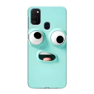 Силиконовые Чехлы (смешные стикеры) для Samsung Galaxy M21 (Забавное мятное лицо)