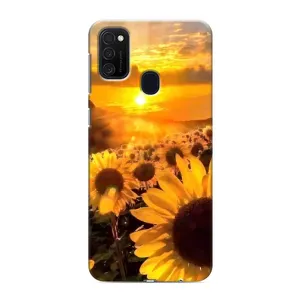 Чехол с Цветами для Samsung Galaxy M21 (поле подсолнухов)