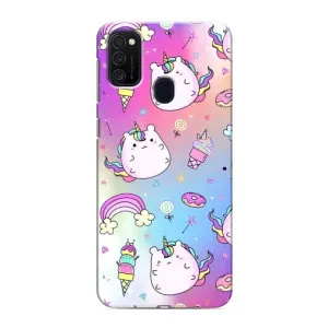 Чехол Unicorn на Samsung Galaxy M21 (Радуга и Единорог)