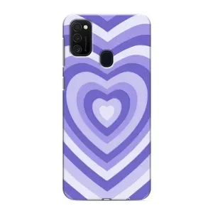 Чехлы с тематикой "Маленькие Сердечки" на Samsung Galaxy M21 (Сердце фиолет)