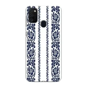 Силіконовый Чохол на Samsung Galaxy M21 з картинкой Вишиванки (Синя вишиванка)