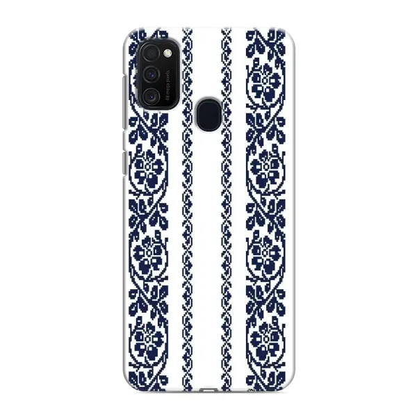 Чехол с рисунком «Синяя вышиванка» для Samsung Galaxy M21 Чехол с рисунком «Синяя вышиванка» для Samsung Galaxy M21