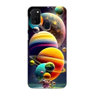 Чехол (ТПУ) с планетами на Samsung Galaxy M21 (Солнечна система)