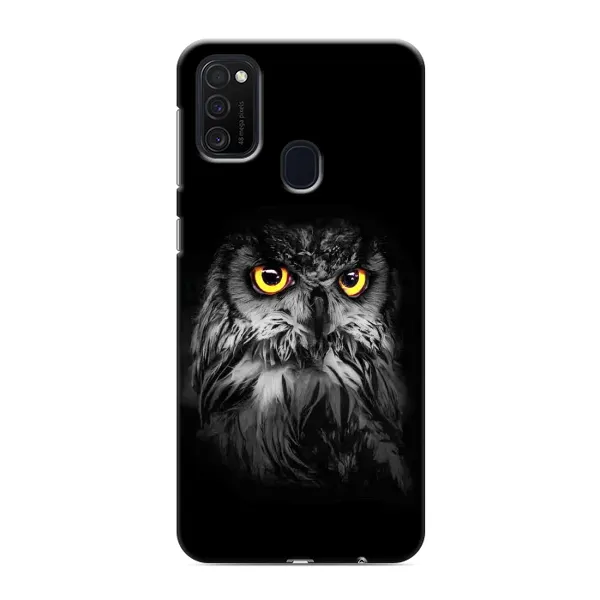 Чехол с рисунком «Сова на чёрном» для Samsung Galaxy M21 Чехол с рисунком «Сова на чёрном» для Samsung Galaxy M21