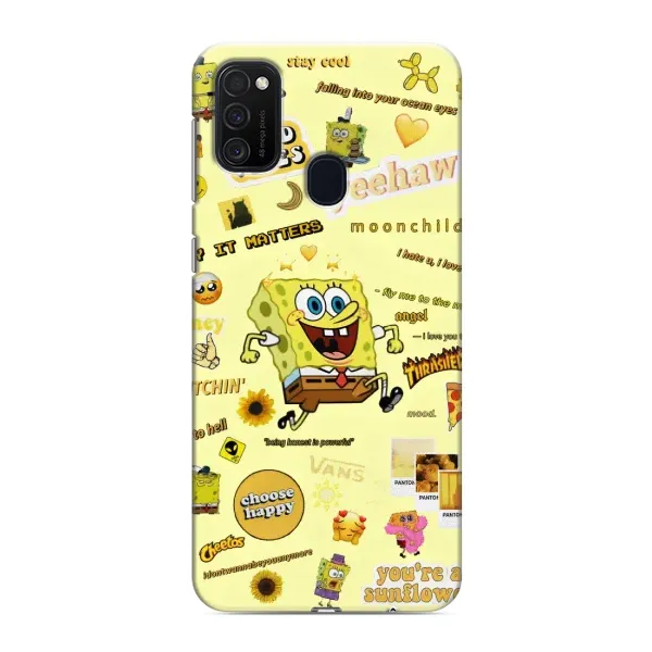 Чехол с рисунком «Спанч Боб бежит» для Samsung Galaxy M21 Чехол с рисунком «Спанч Боб бежит» для Samsung Galaxy M21
