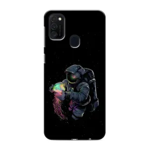 Силиконовый Чехол с принтом "Космонавты" на Samsung Galaxy M21 (В руках земля)