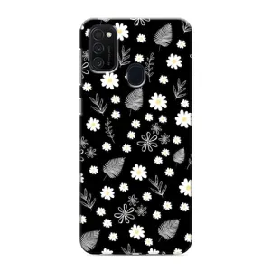 Чохли з тематикою "КВІТИ" на Samsung Galaxy M21s (цвітіння на чорному)