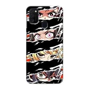 Силіконові чохлі з очіма Anime для Самсунг М21с (Очі на чорному)