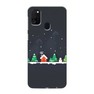 Силиконовый бампер на рождество для Samsung Galaxy M21s (Город зимний)