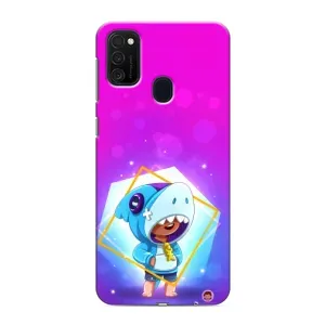 Чехол Бравл Старс для Samsung Galaxy M21s (Леон в костюме Акулы)