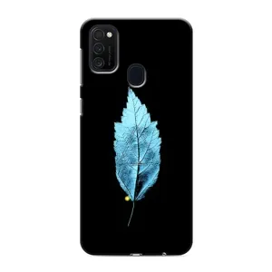 Чехол с картинками на черном фоне для Samsung Galaxy M21s (Листочек)