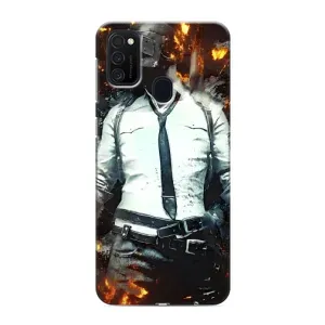 Силиконовый чехол с картинкой "Герой Pubg" на Samsung Galaxy M21s (Man Пубг)