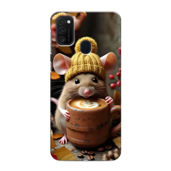 Чехол с рисунком «Мышка с кофе» для Samsung Galaxy M21s Чехол с рисунком «Мышка с кофе» для Samsung Galaxy M21s