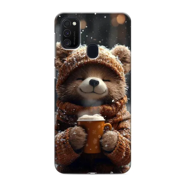 Чехол с рисунком «Медвежонок с кофе» для Samsung Galaxy M21s Чехол с рисунком «Медвежонок с кофе» для Samsung Galaxy M21s