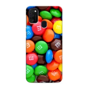 Чохол з зображенням смачної їжі для Samsung Galaxy M21s (Різнокольорові M&M'S)