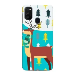Силіконовий бампер з картинкою звірів для Samsung Galaxy M21s (Олень із шарфом)