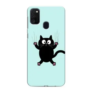 Силіконовий чохол з котиком для Samsung Galaxy M21s (Падаючий кіт)