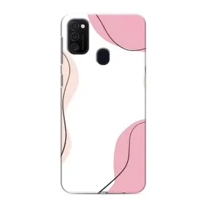 Чохол квітковий дизайн для Samsung Galaxy M21s (Рожевий фон)
