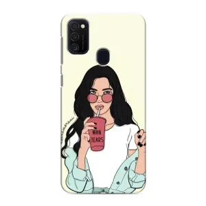 Силиконовый Чехол на Samsung Galaxy M21s с картинкой Стильных Девушек (С напитком)