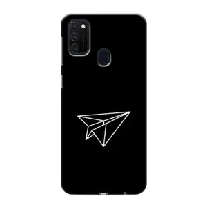 Чехол с картинками на черном фоне для Samsung Galaxy M21s (Самолетик)