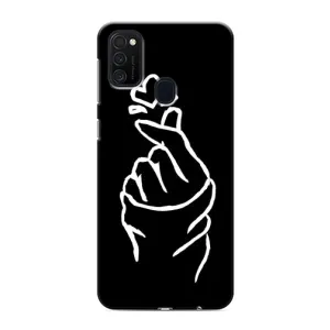 Чехлы (Знак сердечка) на Samsung Galaxy M21s (Сердце на черном)