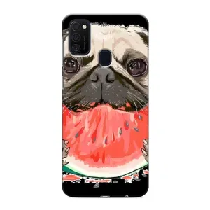 Чохол (ТПУ) Милі песики для Samsung Galaxy M21s (Смішний Мопс)