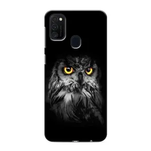 Чохли з принтом СОВИ для Samsung Galaxy M21s (Сова на чорному)